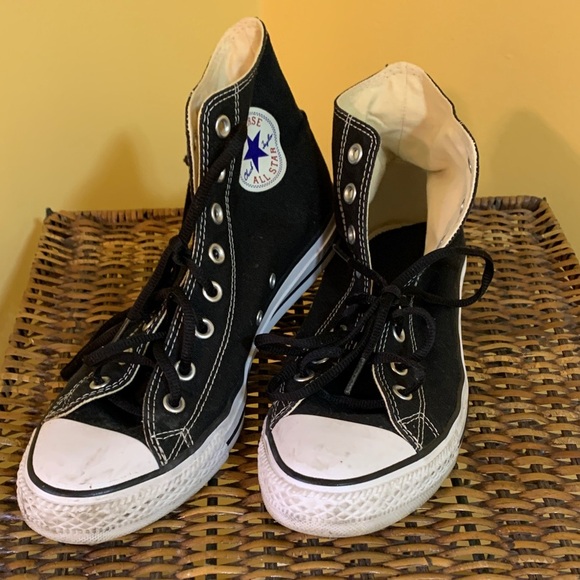 Chuck Taylor Converse Black and White High-Tops - Picture 1 of 10